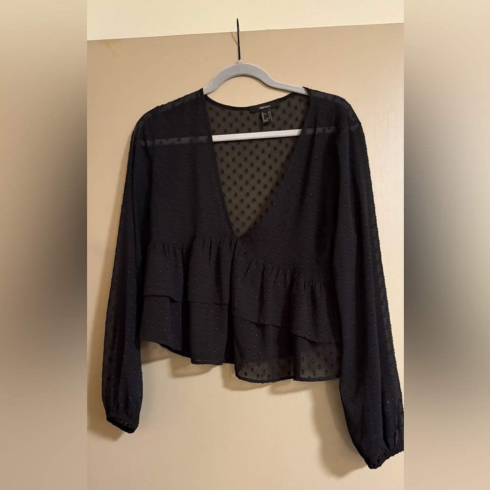 Black Sheer Women's Top